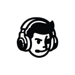 E-Sports Player Avatar Chunky Mascot Glyph