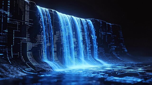 Digital waterfall with data streams