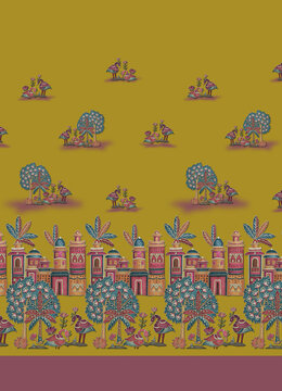 dizital printing saree daman design for printing