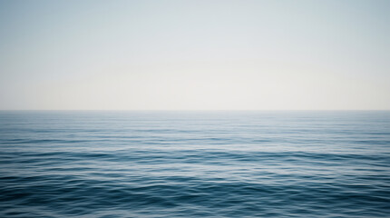 Obraz premium Serene Blue Ocean Waves Meet Horizon and Clear Sky