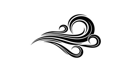 Black Swirling Lines Abstract Design Element.