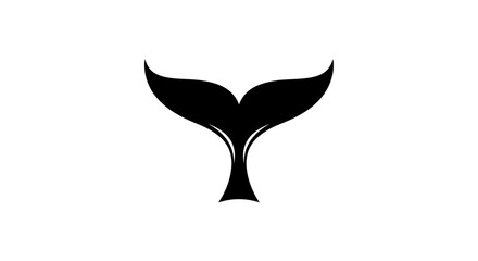 Naklejka premium Whale Tail Silhouette Isolated on White.