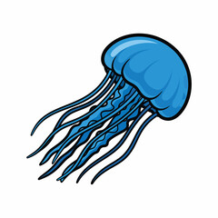 A blue jellyfish with long tentacles (1) © Harsono