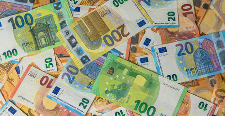 Fototapeta premium Euro Banknotes from 10 to 200 Denominations