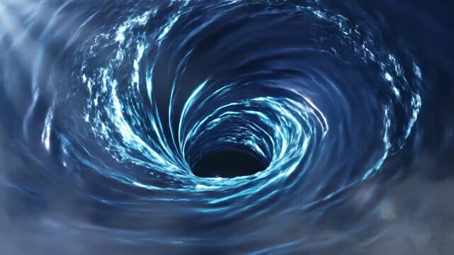 Deep Blue Water Vortex Swirling in a Whirlpool Effect