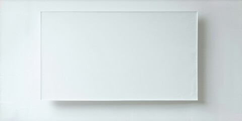 Rectangular white panel mounted on wall. Minimalist design, clean lines, bright studio lighting. Simple composition, neutral background.