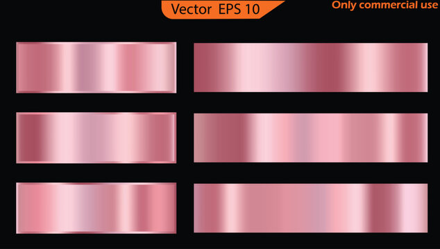 Set of vector banners. Set of pink banners. Set of pink foil texture background. Realistic gradient mesh. Set of metal banners. High resolution. Only commercial use. 