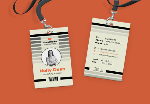 Corporate Employee ID Card Template Design