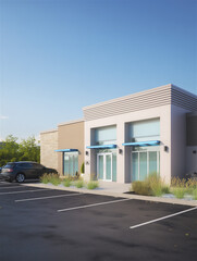 スタイリッシュな平屋のロードサイド店舗・不動産と建築デザイン