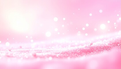 パステルグラデーションに浮かぶピンク光粒子の春イメージ背景
