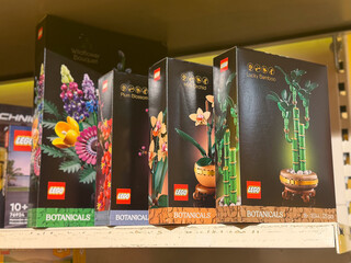 Fototapeta premium Lego botanicals boxed sets on retail shelf