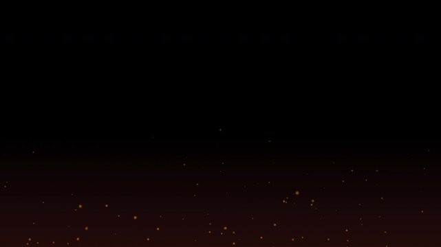 Fire spark rising up motion on dark background, Realistic fire sparks flying through the air in slow motion 4K