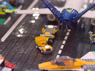 Naklejka premium Lego airport runway scene