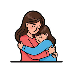 Obraz premium A woman and child embracing