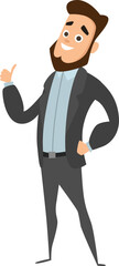Obraz premium Successful businessman show thumb up hand gesture