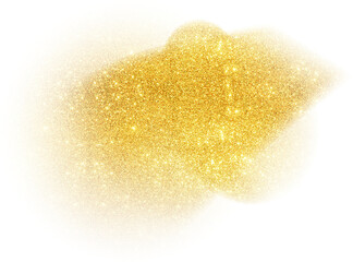 Soft golden glitter nebula and dust cloud with ethereal cosmic glow © titileedzs