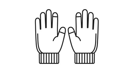 Obraz premium Pair of Protective Work Gloves Icon, isolated white background