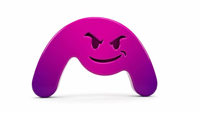 Purple Character with Angry Face Animation.