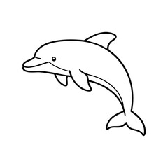 Obraz premium A minimalist vector illustration of a dolphin in a dynamic jumping pose