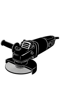 Angle Grinder Icon &ndash; Electric Power Tool Industrial Cutting Machine Illustration