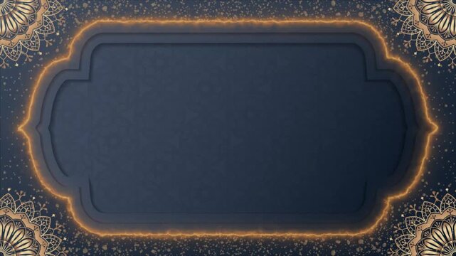 Luxury Blue and Gold Mandala Frame Motion Background for Wedding Invitation