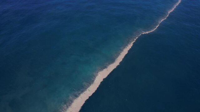 Halocline Phenomenon Off The Pottsville Main Beach In NSW, Australia. - aerial shot