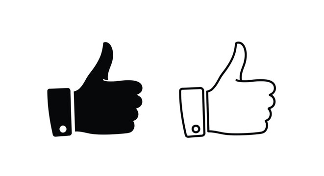 Positive thumbs up icons set Vector