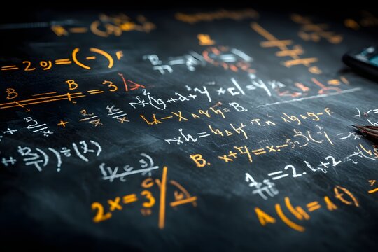 Differential equations dance precisely on the blackboard in this focused math haven.