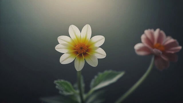 Two Wildflowers Growing in Soft Atmospheric Light