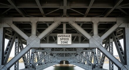 Architectural Perspective Of A Bridge And A Sign Indicating The Speed Zone