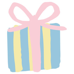 クリスマスのプレゼントボックスのイラスト 12月の園だよりに使いやすいシンプル手描き素材シリーズ