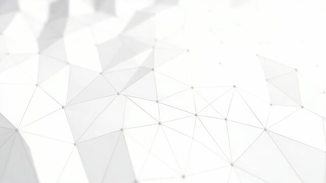 White abstract plexus network background with connecting dots and lines forming a digital geometric structure