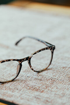 glasses on a book