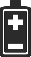 Obraz premium Accumulator black icon. Alkaline battery electric component