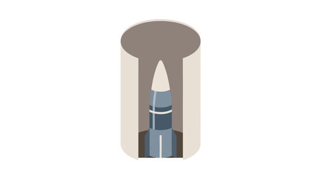 Balistic War Vector Illustration of Missile in Silo