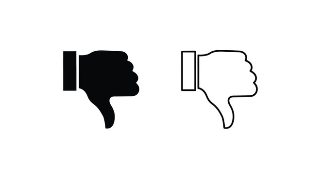 Downvote hand thumbs icon set Vector