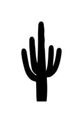 Obraz premium Minimalist Black Saguaro Cactus Vector Icon