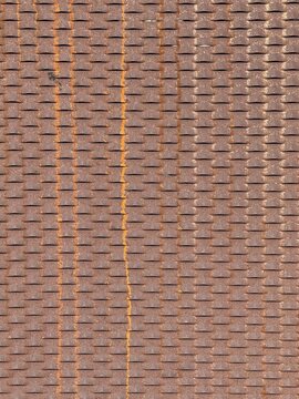Background &ndash; texture: profiled sheet metal with rusty patina