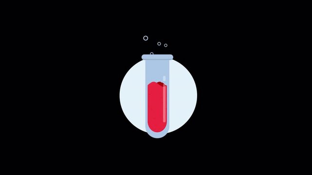 Test Tubes with Blood Sample Concept Animation Video - Transparent