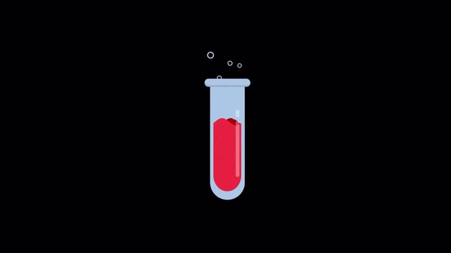 Test Tubes with Blood Sample Concept Animation Video - Transparent