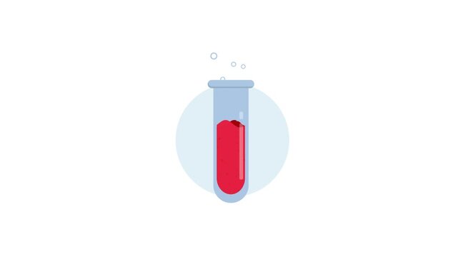 4k Test Tubes with Blood Sample Concept Animation Video 
