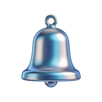 [Transparent Background PNG]3D Rendered Blue Metallic Bell