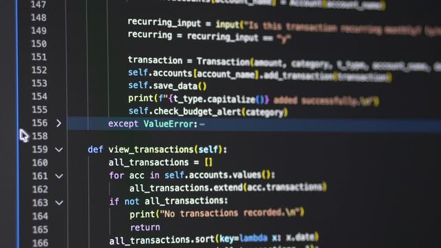 Writing code with ai assistant. Vibe coding. Modern coding interface with ai assistant helping developer optimize logic and structure. Source code displayed on dark interface.