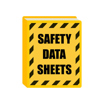 SDS Safety Data Sheet in flat design on white background
