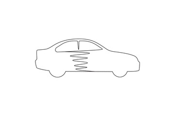 Car icon vehicle icon in minimalist continuous line drawing style
