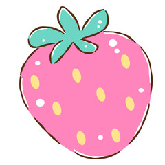 Fototapeta premium Cute Strawberry isolated on transparent background