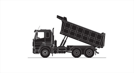 Dump Truck Blueprint – Heavy Construction Vehicle CAD Technical Drawing © RNB DESIGN