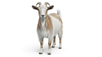 Obraz premium Goat standing on white background.