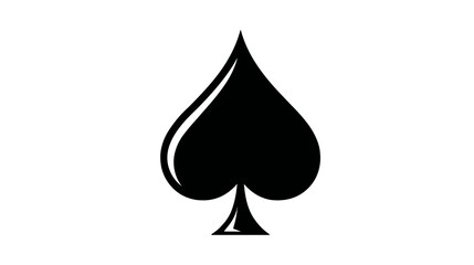 Fototapeta premium Black Spade Card Suit Vector Icon Symbol Isolated on White Background. Classic playing card graphic element for gaming and design.