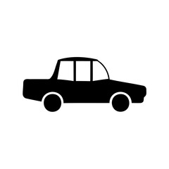Fototapeta premium Simple black car silhouette icon representing a basic automobile for various design purposes Vector, illustration